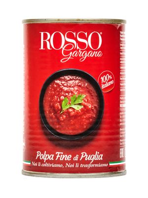 Томаты Rosso Gargano Polpa очищенные давленые в собственном соку, 400 г